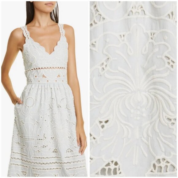 💕SEA NEW YORK💕 Blaire Eyelet Sleeveless Midi Dress ~ Blue 12 NWT - Picture 11 of 16